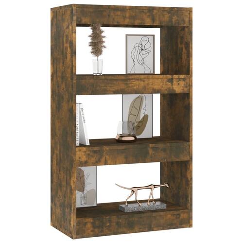 Bogreol/rumdeler 60x30x103 cm konstrueret træ røget egetræ