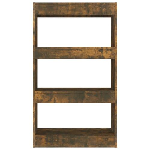 Bogreol/rumdeler 60x30x103 cm konstrueret træ røget egetræ