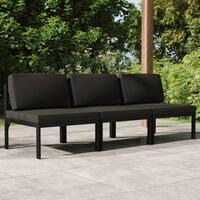 3-personers havesofa med hynder aluminium antracitgrå
