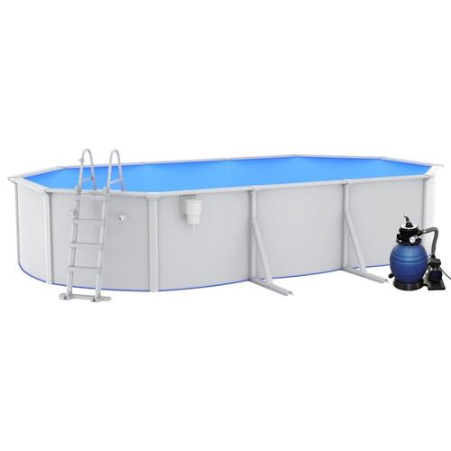 Swimmingpool med sandfilterpumpe og stige 610x360x120 cm