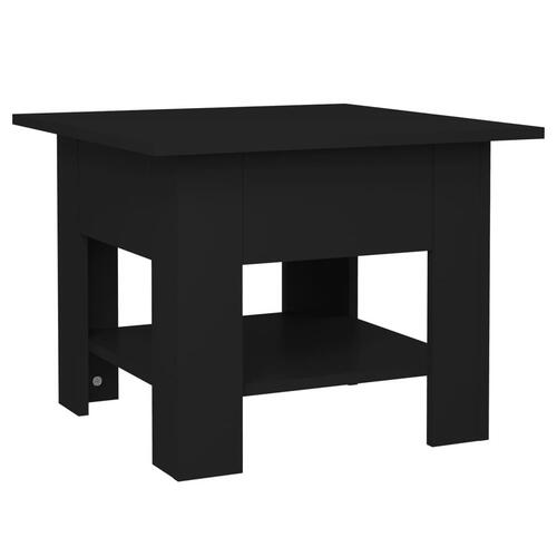 Sofabord 55x55x42 cm konstrueret træ sort