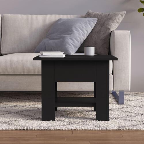 Sofabord 55x55x42 cm konstrueret træ sort