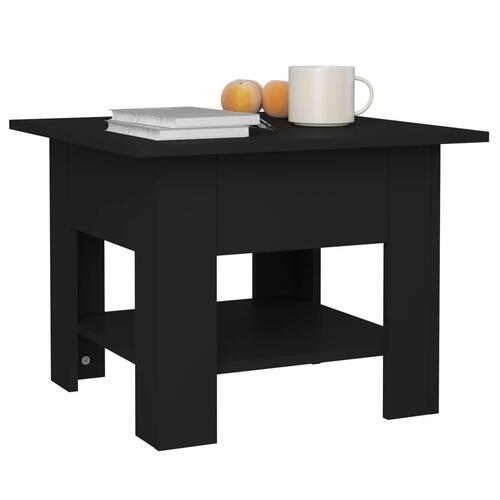 Sofabord 55x55x42 cm konstrueret træ sort