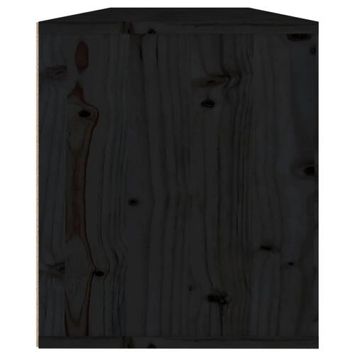 Vægskabe 2 stk. 60x30x35 cm massivt fyrretræ sort