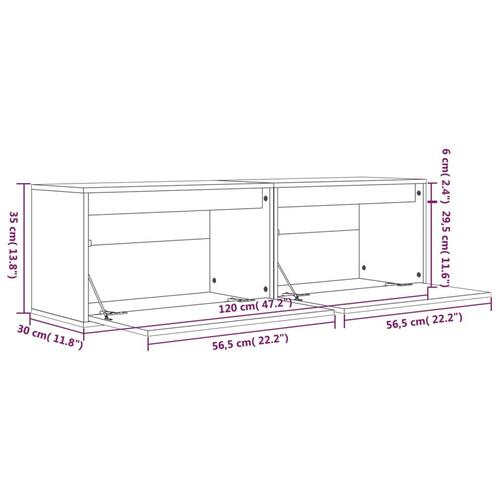 Vægskabe 2 stk. 60x30x35 cm massivt fyrretræ sort