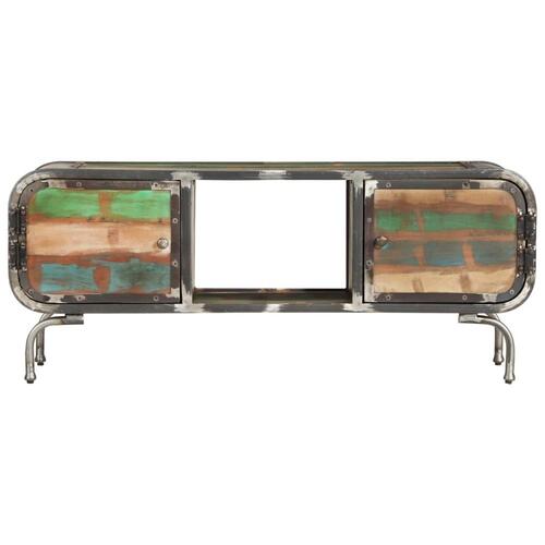 Tv-bord 110x30x42 cm massivt genbrugstræ flerfarvet