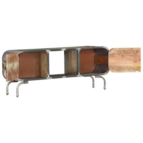 Tv-bord 110x30x42 cm massivt genbrugstræ flerfarvet
