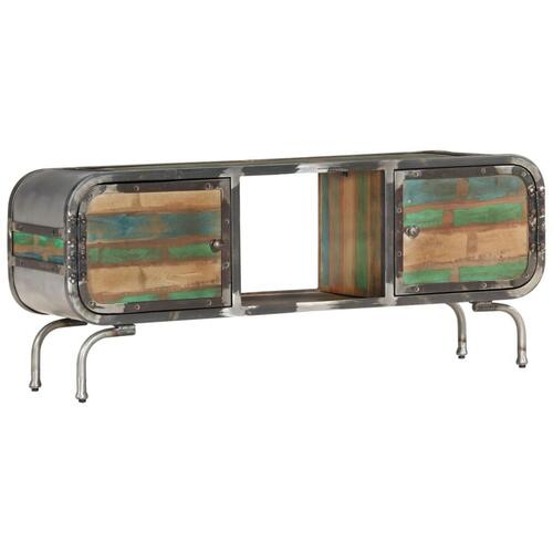 Tv-bord 110x30x42 cm massivt genbrugstræ flerfarvet
