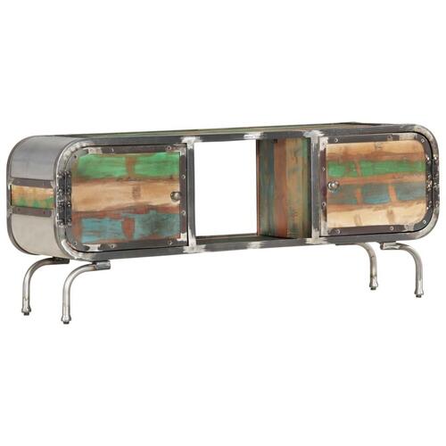 Tv-bord 110x30x42 cm massivt genbrugstræ flerfarvet