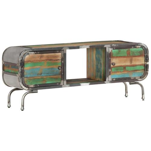 Tv-bord 110x30x42 cm massivt genbrugstræ flerfarvet