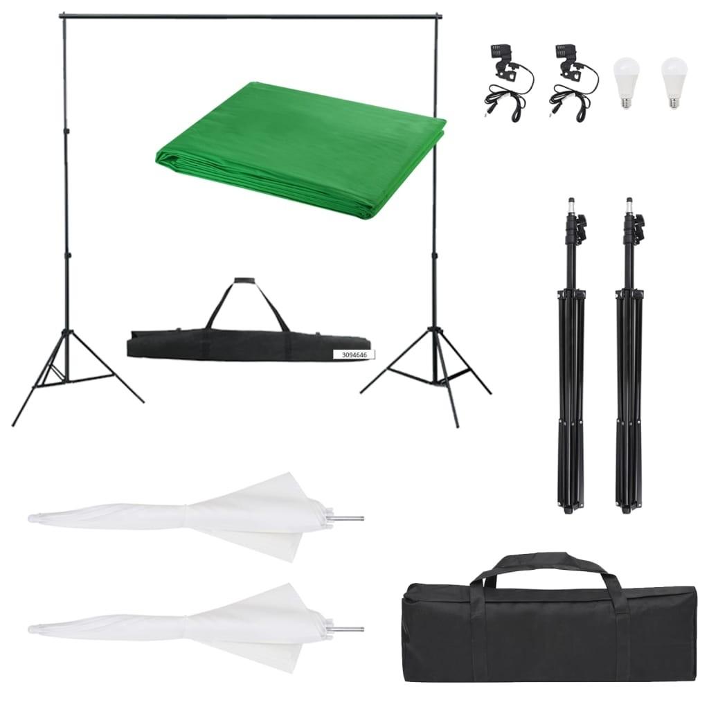 Fotostudiesæt med lampesæt og baggrund