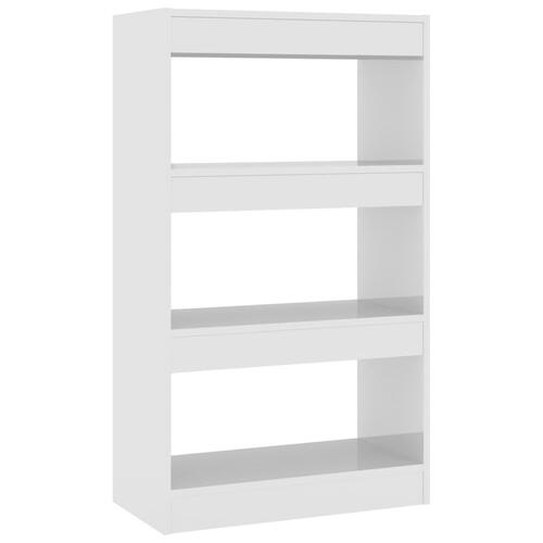 Bogreol/rumdeler 60x30x103 cm konstrueret træ hvid højglans