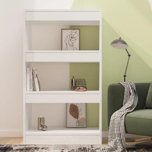 Bogreol/rumdeler 60x30x103 cm konstrueret træ hvid højglans