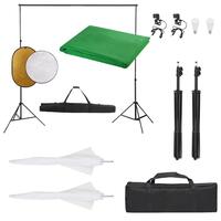 Fotostudiesæt med lampesæt + baggrund og reflektor