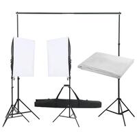 Fotostudiesæt med lampesæt og baggrund