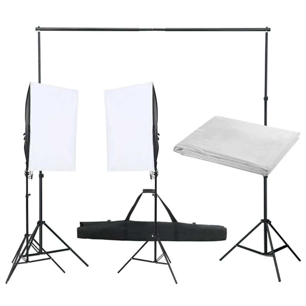 Fotostudiesæt med lampesæt og baggrund