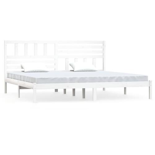 Sengeramme 180x200 cm massivt fyrretræ hvid