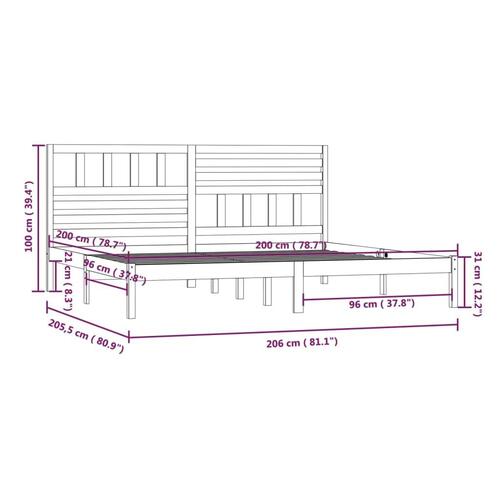 Sengeramme 200x200 cm massivt fyrretræ gyldenbrun