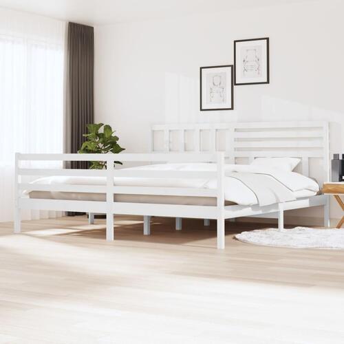 Sengeramme 180x200 cm Super King massivt træ hvid