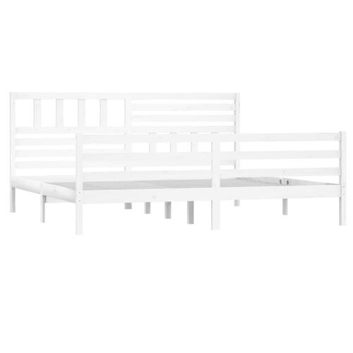 Sengeramme 180x200 cm Super King massivt træ hvid