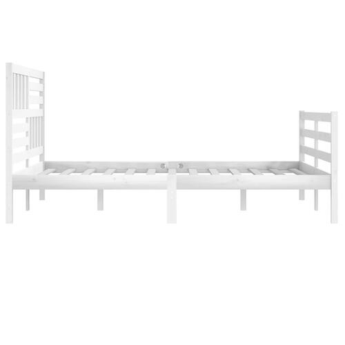 Sengeramme 180x200 cm Super King massivt træ hvid
