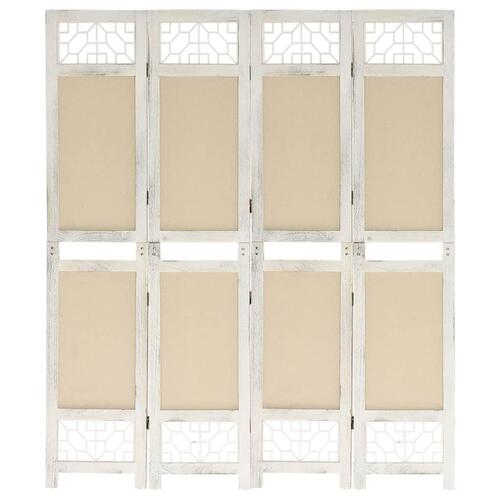 4-panels rumdeler 140x165 cm stof cremefarvet