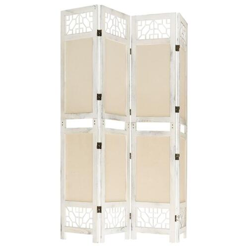 4-panels rumdeler 140x165 cm stof cremefarvet