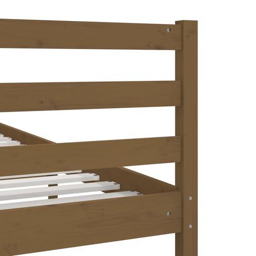 Sengeramme 200x200 cm massivt træ gyldenbrun