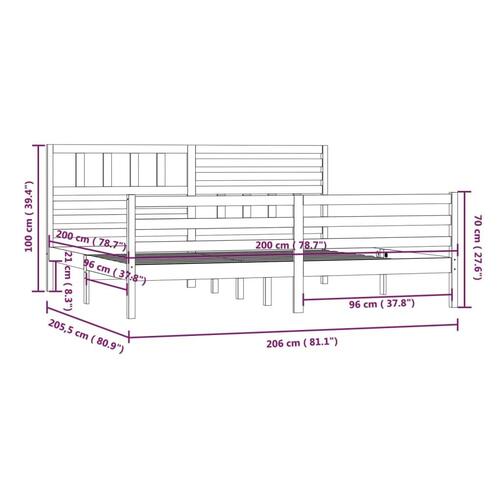 Sengeramme 200x200 cm massivt træ gyldenbrun
