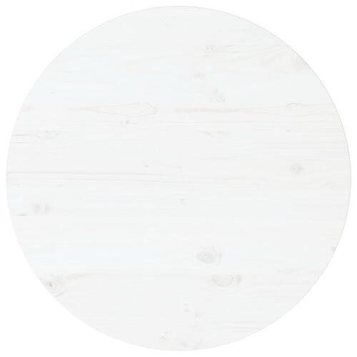 Bordplade hvid Ø50x2,5 cm massivt fyrretræ
