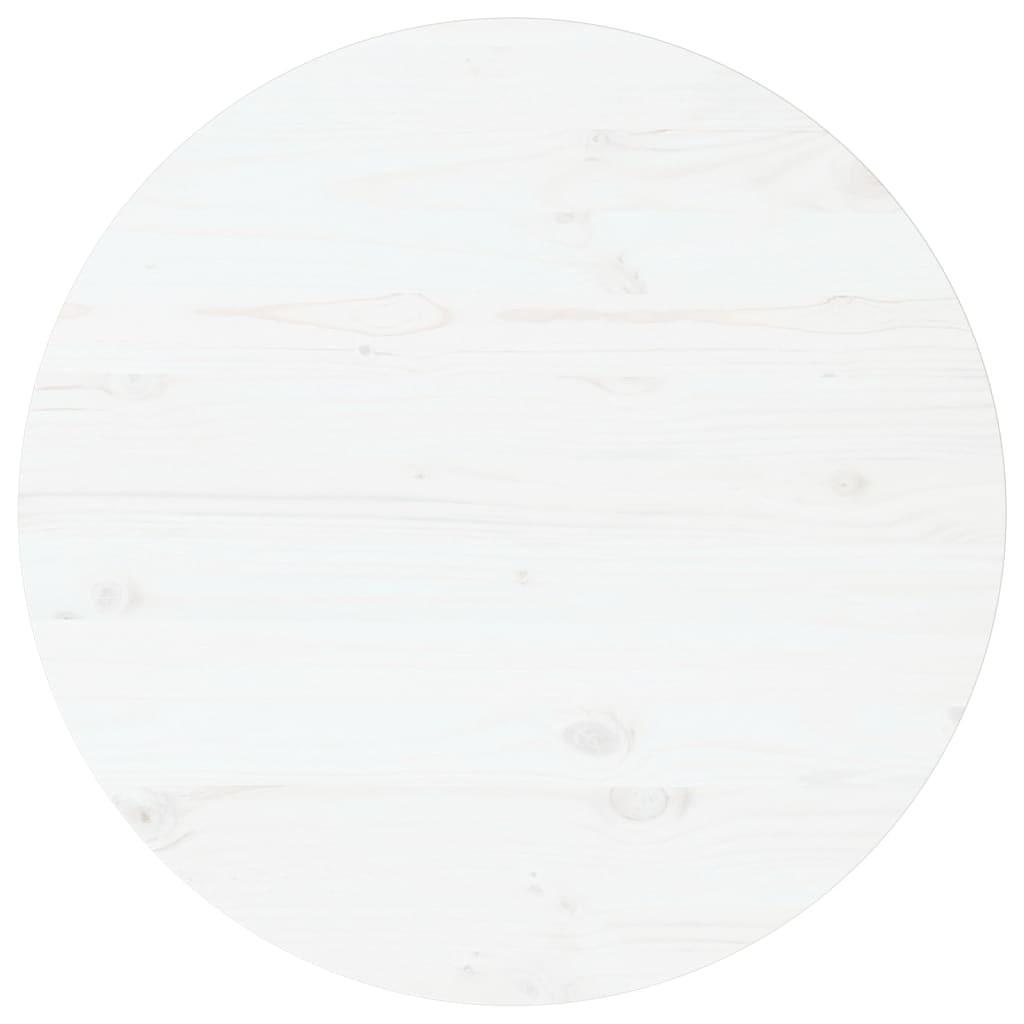 Bordplade hvid Ø50x2,5 cm massivt fyrretræ