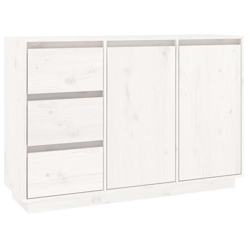 Skænk 111x34x75 cm massivt fyrretræ hvid