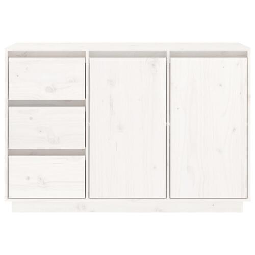 Skænk 111x34x75 cm massivt fyrretræ hvid