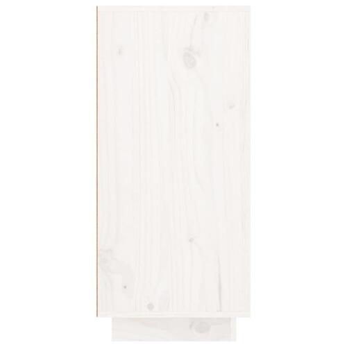 Skænk 111x34x75 cm massivt fyrretræ hvid