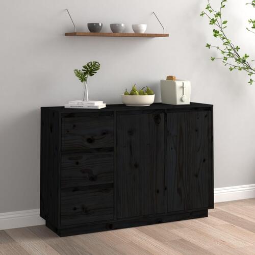 Skænk 111x34x75 cm massivt fyrretræ grå