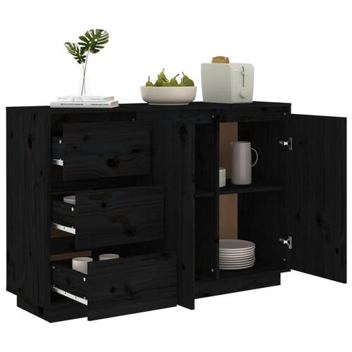 Skænk 111x34x75 cm massivt fyrretræ grå