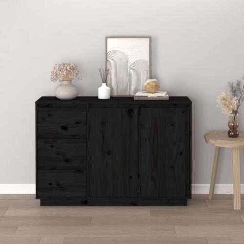 Skænk 111x34x75 cm massivt fyrretræ grå