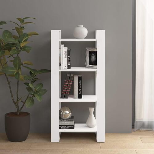 Bogreol/rumdeler 60x35x125 cm massivt træ hvid