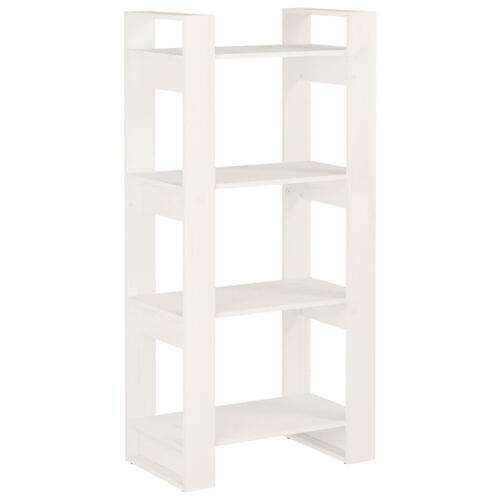 Bogreol/rumdeler 60x35x125 cm massivt træ hvid