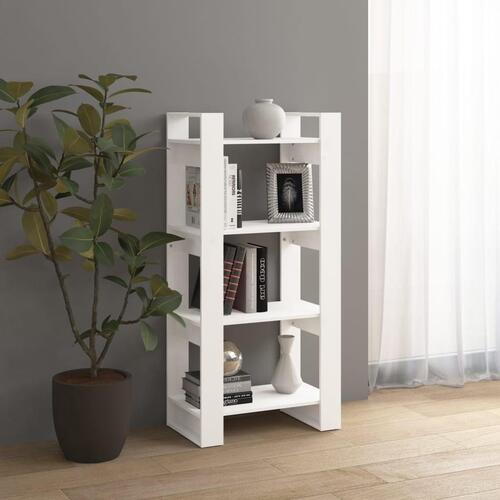 Bogreol/rumdeler 60x35x125 cm massivt træ hvid