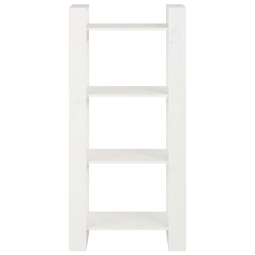Bogreol/rumdeler 60x35x125 cm massivt træ hvid