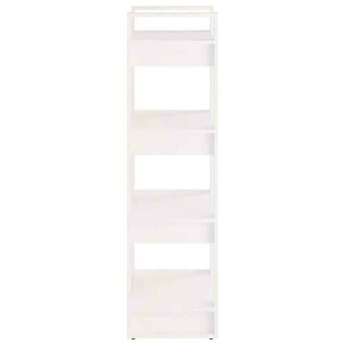Bogreol/rumdeler 60x35x125 cm massivt træ hvid