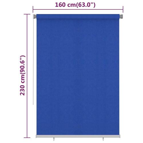 Udendørs rullegardin 160x230 cm HDPE blå