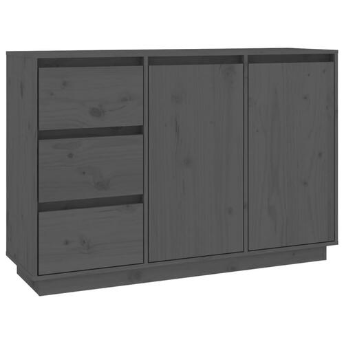 Skænk 111x34x75 cm massivt fyrretræ grå