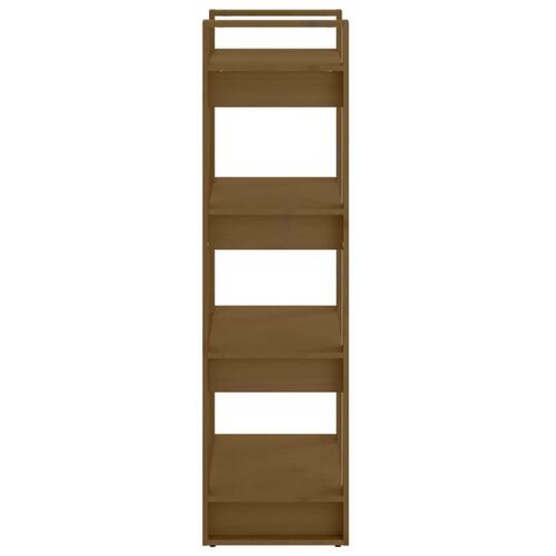 Bogreol/rumdeler 60x35x125 cm massivt træ gyldenbrun