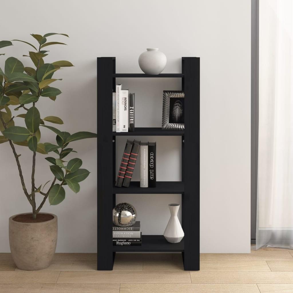 Bogreol/rumdeler 60x35x125 cm massivt træ sort