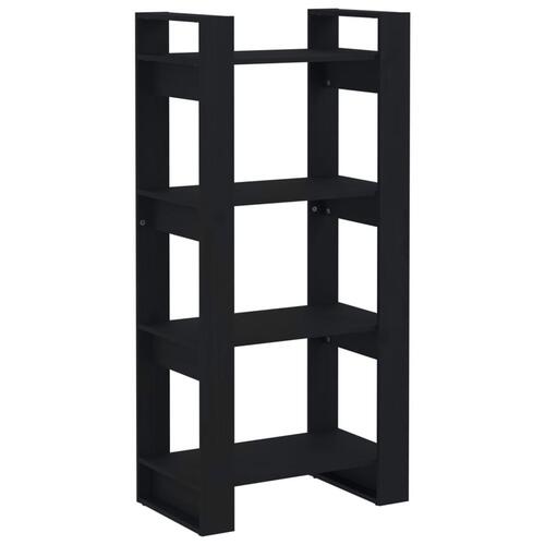 Bogreol/rumdeler 60x35x125 cm massivt træ sort