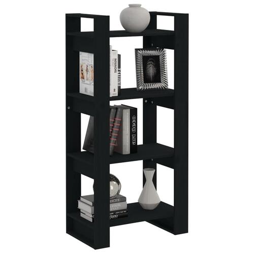 Bogreol/rumdeler 60x35x125 cm massivt træ sort