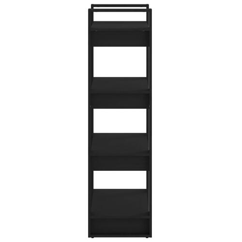 Bogreol/rumdeler 60x35x125 cm massivt træ sort
