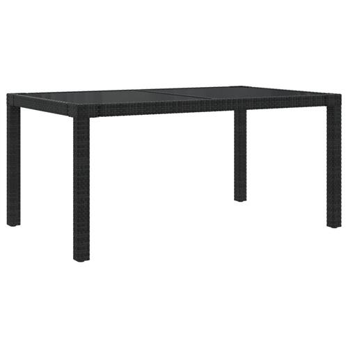 Udendørs spisebordssæt 5 dele med hynder polyrattan sort